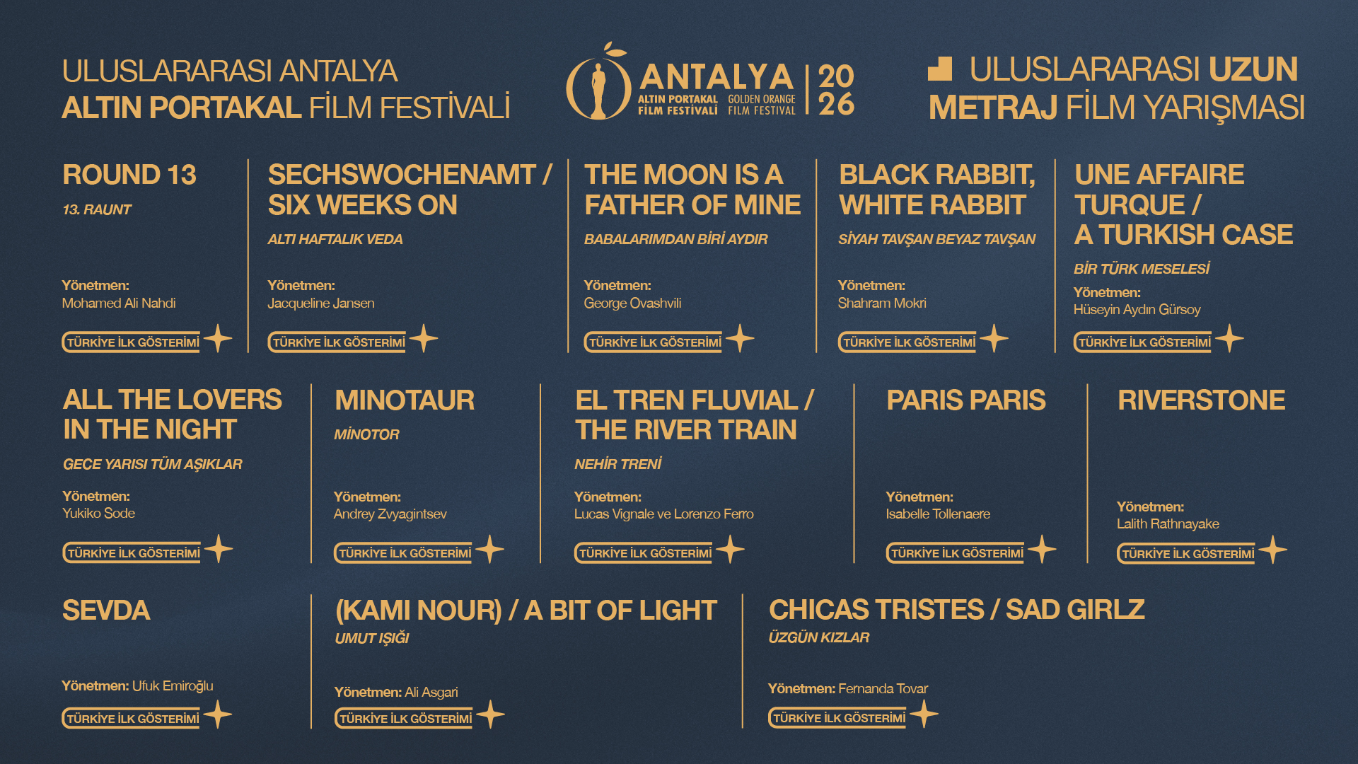 63. Uluslararası Antalya Altın Portakal Film Festivali’nin Yarışma Filmleri Belli Oldu